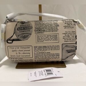 NWT Coach Nolita 19 With Newspaper Print CDC27 w/ Baseball Print in front